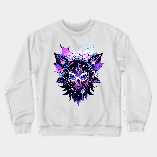 Cyberpunk Flowers Crewneck Sweatshirt by CGI Studios